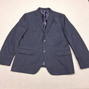 Banana Republic Blazer Mens 44R Blue Cotton Tailored Slim Fit Two Button Classic